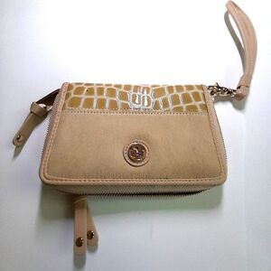 Spartina 449 Genuine Leather Wallet Tan Zip Around Card ID Money Holder